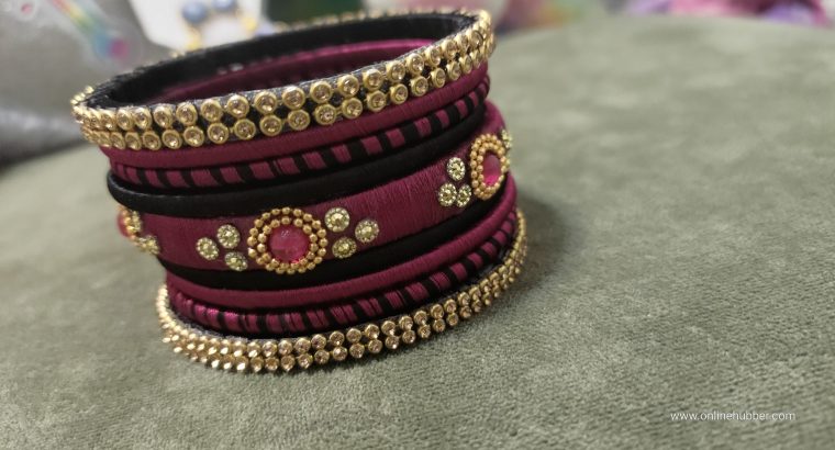 Ethnic Silk Thread Bangles – One hand Fashion
