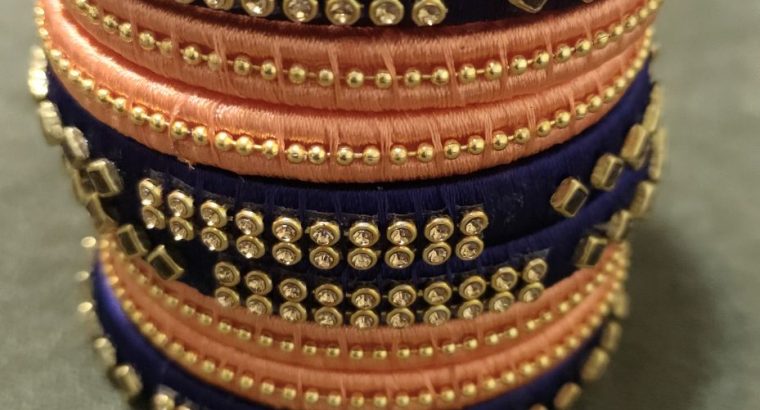 Ethnic Latest Silk Thread Handmade Bangles Set