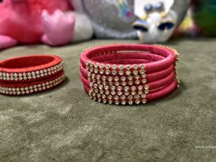 Ethnic Silk Threaded Handmade Bangles Combo