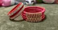 Ethnic Silk Threaded Handmade Bangles Combo