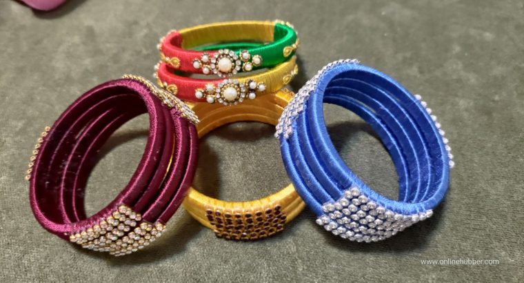 Ethnic Latest Silk Thread Handmade Big Bangles Set