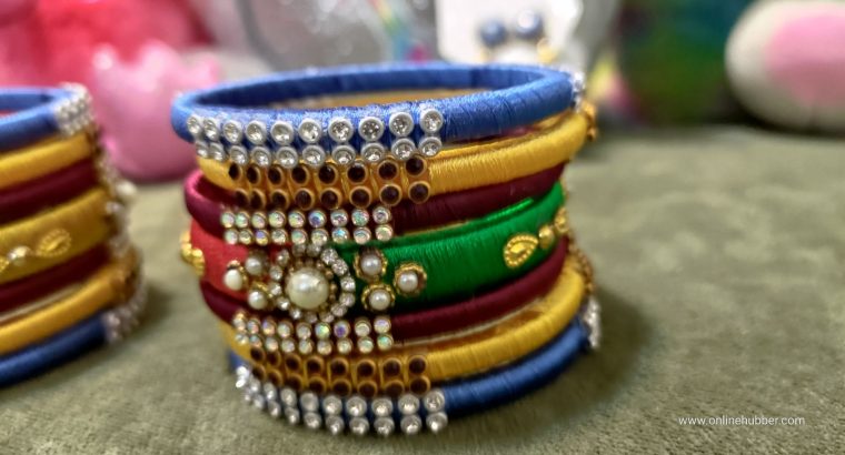 Ethnic Latest Silk Thread Handmade Big Bangles Set