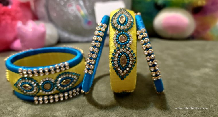 Ethnic Latest Silk Thread Handmade Bangles Set