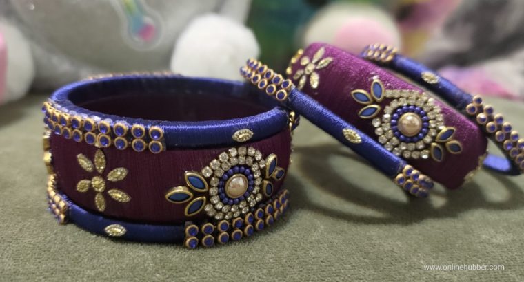 Ethnic Latest Silk Thread Handmade Bangles Set